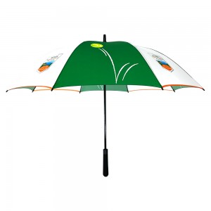 Ovida Golf Umbrela Green na White, Osisi agba dị iche iche, nke na-emeghe ikuku na-eguzogide ọgwụ ike, akpa ibu ibu siri ike.