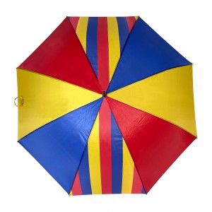 Ilaphu le-Ovida le-27 intshi yeGolf Umbrella Color Splicing elinophawu oluprintiweyo olwenziwe ngokwezifiso i-EVA Soft Handle