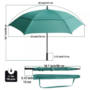 Ovida 60 inch Premium Custom Vented green, rose red, purple ,blue color Golf Umbrellas