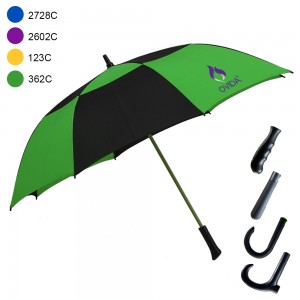Ovida 60″ Double Canopy two 2-Person Golf Umbrella Windproof Vented black and yellow