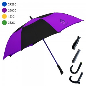 Ovida 60″ Double Canopy two 2-Person Golf Umbrella Windproof Vented black and yellow