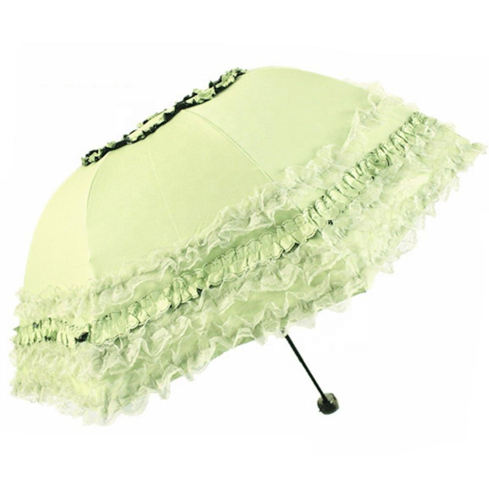 High reputation Dog Design Pet Umbrella - Luxury Black UV Coating With Lace Piping 2 Fold Metal Shaft Gift Umbrella – DongFangZhanXin