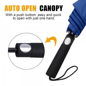 Ovida ob lub canopy muaj zog tiv taus cua daj cua dub tiv taus kev cai ua npuas ncauj kov cua vented golf umbrella
