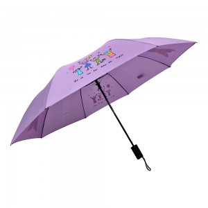 OVIDA Custom 2 Folding Umbrella Pongee Windproof Rain Automatic Umbrella With Logo Promotion Gift