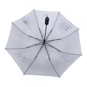 OVIDA Wholesale Promotional Windproof Auto Open 2 Folding Umbrella with Custom Logo for Travel