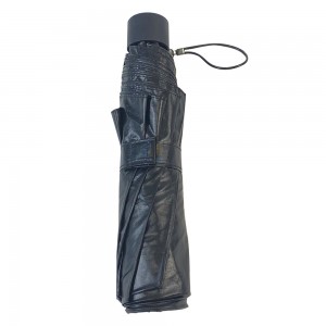 OVIDA three folding flower umbrella black coating UV protection sun and rain umbrella