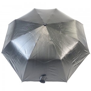 OVIDA three folding flower umbrella black coating UV protection sun and rain umbrella