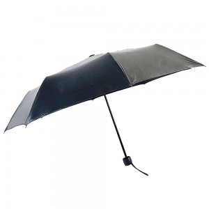 OVIDA three folding flower umbrella black coating UV protection sun and rain umbrella