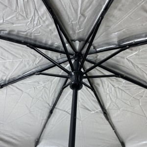 OVIDA three folding umbrella super light silver coating summer sun umbrella