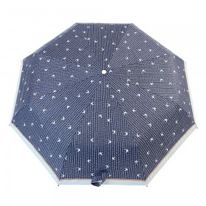 OVIDA three folding umbrella super light silver coating summer sun umbrella