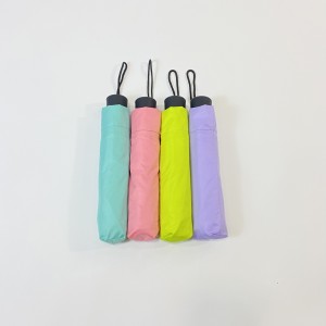 Ovida Manual Opening Three Folding Gold Color UV Japan 3fold Japanese Umbrella Chinese Jinjiang Umbrella Factory