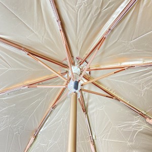 OVIDA three folding super light ladies’ umbrella colorful with green champagne color umbrella