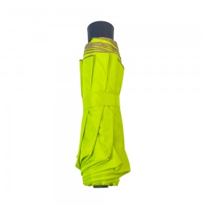 OVIDA three folding super light ladies’ umbrella colorful with green champagne color umbrella