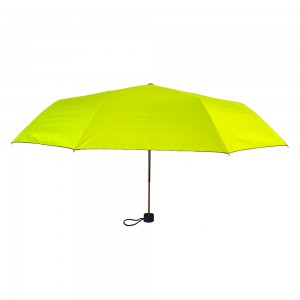 OVIDA three folding super light ladies’ umbrella colorful with green champagne color umbrella