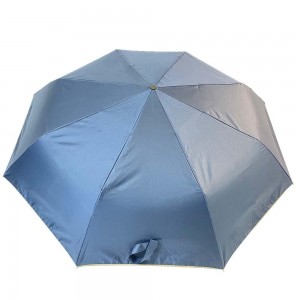 OVIDA three folding super light ladies’ umbrella colorful with blue champagne color umbrella