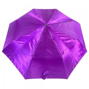 OVIDA three folding umbrella black aluminum shaft and popular pongee fabric umbrella