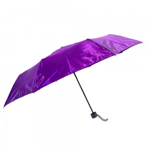 OVIDA three folding umbrella black aluminum shaft and popular pongee fabric umbrella