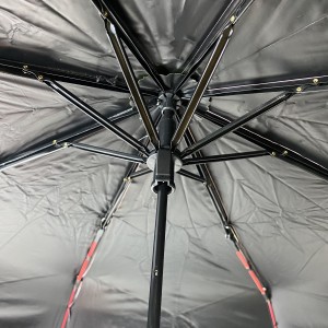 OVIDA three folding girl and lady umbrella with lace edge and black UV coating sun umbrella