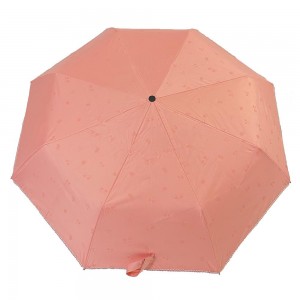 OVIDA three folding girl and lady umbrella with lace edge and black UV coating sun umbrella