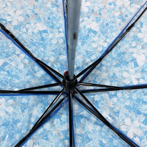 OVIDA Transparent Manual open Umbrella blue flower Folding Unisex Outdoor Travel Simple Portable umbrella