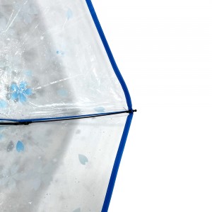 OVIDA Transparent Manual open Umbrella blue flower Folding Unisex Outdoor Travel Simple Portable umbrella