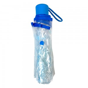 OVIDA Transparent Manual open Umbrella blue flower Folding Unisex Outdoor Travel Simple Portable umbrella