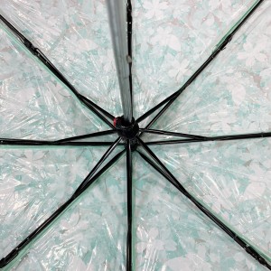 OVIDA 3 fold POE umbrella clear transparent umbrella custom design and logo print