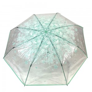 OVIDA 3 fold POE umbrella clear transparent umbrella custom design and logo print