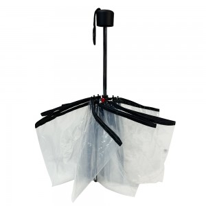 Ovida 3 Çadër e Personalizuar Transparente e Palosshme, Manual i Hapur, Kompakte, e Vogël, Mini, Çadra Plastike e Shkurtër dhe e Shkurtër