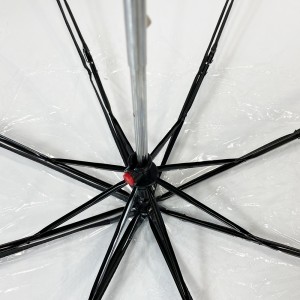 Ovida 3 Çadër e Personalizuar Transparente e Palosshme, Manual i Hapur, Kompakte, e Vogël, Mini, Çadra Plastike e Shkurtër dhe e Shkurtër