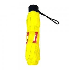 OVIDA 3 folding manual open promotional umbrella yellow umbrella with custom logo design