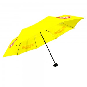 OVIDA 3 folding manual open promotional umbrella yellow umbrella with custom logo design