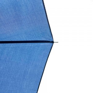 OVIDA cheap Eco-friendly soft polyester fabric solid color navy blue 3 fold umbrella for supermarket