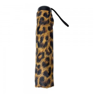 OVIDA promotional gift Compact Water-Resistant Travel Foldable Leopard Spot clear print portable umbrella