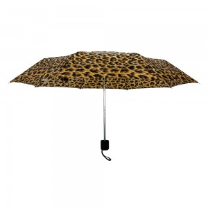 OVIDA promotional gift Compact Water-Resistant Travel Foldable Leopard Spot clear print portable umbrella