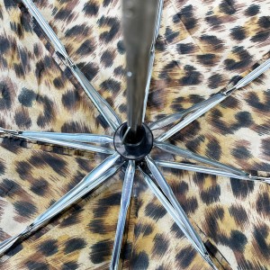 OVIDA promotional gift Compact Water-Resistant Travel Foldable Leopard Spot clear print portable umbrella