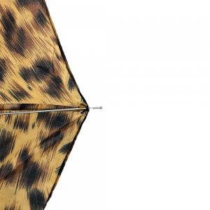 OVIDA promotional gift Compact Water-Resistant Travel Foldable Leopard Spot clear print portable umbrella