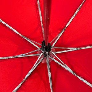 OVIDA 3 folding umbrella manual open umbrella custom logo red color umbrella