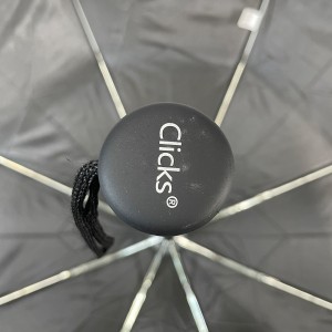 OVIDA 3 folding umbrella black pongee fabric and metal frame custom logo umbrella