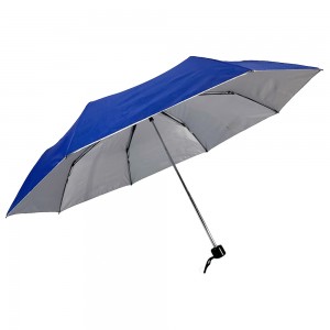 OVIDA Pure blue polyester fabric with silver coating sun uv block protection telescopic umbrella fold 3