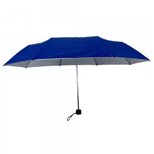 OVIDA Pure blue polyester fabric with silver coating sun uv block protection telescopic umbrella fold 3