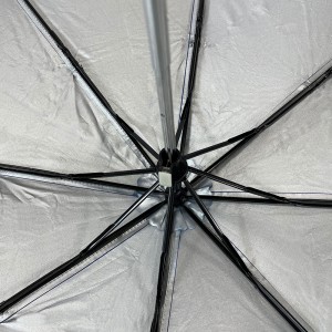 OVIDA Pure blue polyester fabric with silver coating sun uv block protection telescopic umbrella fold 3