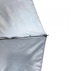 OVIDA Pure blue polyester fabric with silver coating sun uv block protection telescopic umbrella fold 3