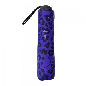 OVIDA 3 folding umbrella custom leopard purple umbrella manual open compact umbrella