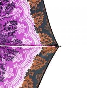 OVIDA 3 folding umbrella custom purple flower umbrella manual open compact umbrella