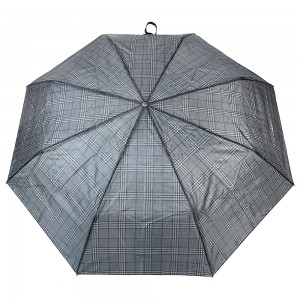 OVIDA 3 folding dark manual open compact umbrella with custom logo design