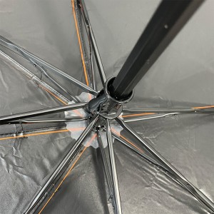 OVIDA nij ûntwerp opklapbere paraplu swarte UV-coating oanpaste logo sinneparaplu