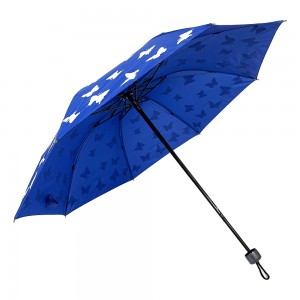 OVIDA Color Change butterfly Three-folding Umbrella Windproof Sun Rain Umbrella Cartoon Pattern Folding Umbrella for Men and Female