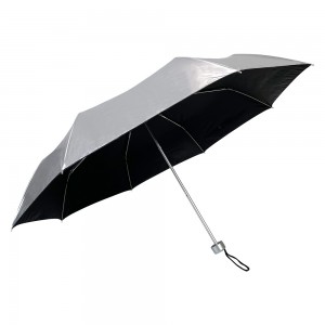 OVIDA high quality Silver and black UV coating umbrella manual open aluminum shaft umbrella fold