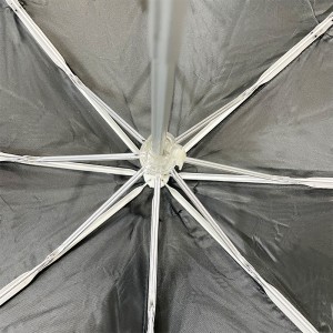 OVIDA high quality Silver and black UV coating umbrella manual open aluminum shaft umbrella fold